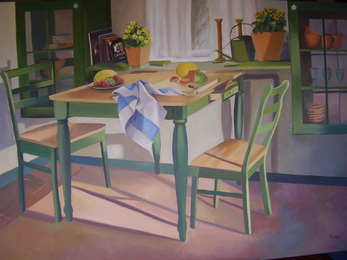 Mesa de cocina. | Fariza | pintura contemporánea #1 | www.galerias-arte.com